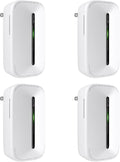 4 Packs Carbon Monoxide Detectors Plug in, 10-Year Battery Powered CO Detector with Breathing Light, Portable Traval Carbon Monoxide Alarm for Home/Office/RV