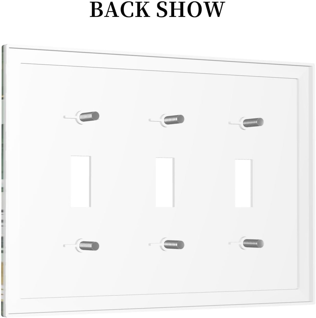 Decorative Switch Plates Boho Tropical Leaves 3 Gang Wall Plate Triple Toggle Light Switch Cover Faceplate Electrical Wall Panels for Bedroom Bathroom Decor