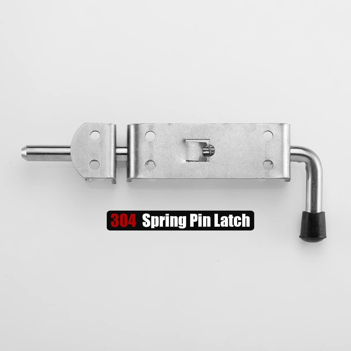JQK Spring Loaded Sliding Bolt Latch, Heavy Duty 304 Stainless Steel Thickened 4mm Door Lock Barrel Bolt, 8.6 Inch Brushed Finished, HSB500