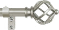 KAMANINA Silver Curtain Rods for Windows 72 to 144 Inch, Long Curtain Rod 32 to 144 Inches (2.6-12ft), 6/8 In Splicing Adjustable Single Drapery Rod with Twisted Cage Finial