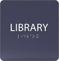 6" X6" Library Sign - ADA Compliant Tactile Graphics Grade 2 Braille Text Acrylic Wall Sign - Quiet zone, Information Convey, Group Study Room Door Signs for Office, School, Home
