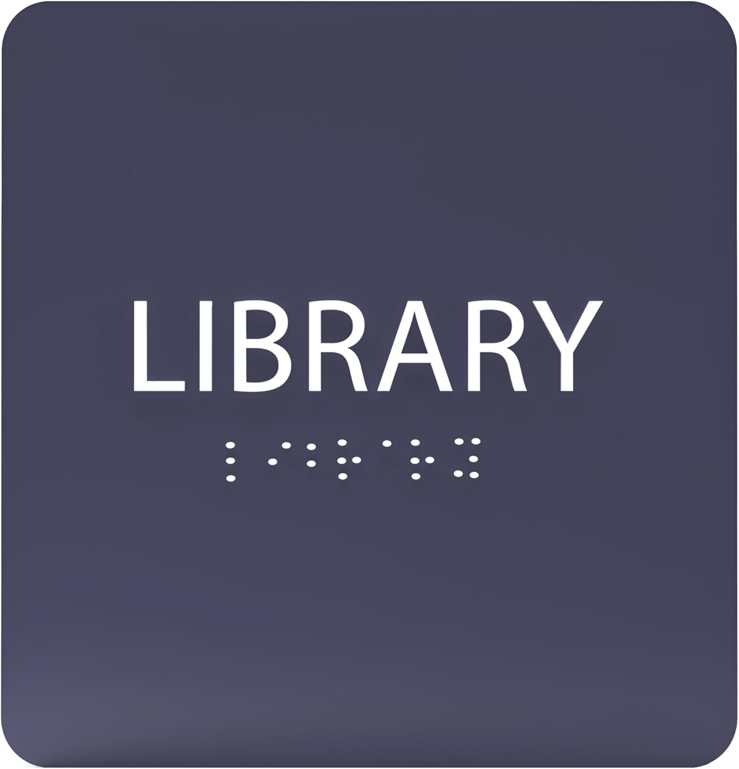 6" X6" Library Sign - ADA Compliant Tactile Graphics Grade 2 Braille Text Acrylic Wall Sign - Quiet zone, Information Convey, Group Study Room Door Signs for Office, School, Home