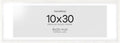 Homeforia 10x30 White Picture Frame, High End Oak 10x30 Wood Poster Frames with Mat 8x24 Print, 10 x 30 White Wooden Frames Matted to 8 by 24, 30x10 Panoramic Frame, Tempered Glass, Wall Kit, Set of 1