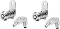 Kingsley Tubular Cam Lock (2 Pack) with 1-1/2" Cylinder, Chrome Finish, Keyed Alike, RV & Camper Cabinet Lock