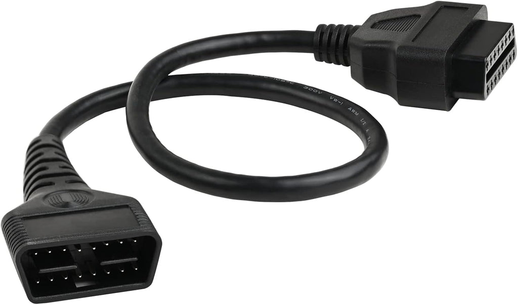 iKKEGOL Full 16 Pin OBD2 OBD II Male to Female Extension Cable Cord Diagnostic Tool Adapter for Auto Car Vehicle Truck 24V All OBD2 Port Plug Connector 24AWG (50CM/20INCH)