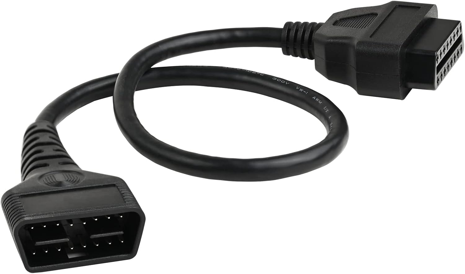 iKKEGOL Full 16 Pin OBD2 OBD II Male to Female Extension Cable Cord Diagnostic Tool Adapter for Auto Car Vehicle Truck 24V All OBD2 Port Plug Connector 24AWG (50CM/20INCH)