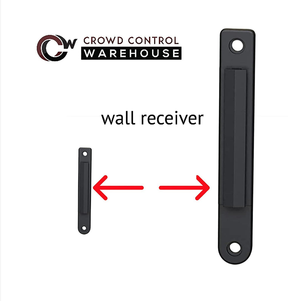 Crowd Control Warehouse - CCW Series WMB-120 Fixed Wall Mount Retractable Belt Barrier - 11 Foot, Red"Danger : Keep Out" Belt with Stainless Steel Case