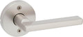 Kwikset Halifax Dummy Door Handle, Single Sided Round Lever for Closets, French Double Doors, and Pantry, Satin Nickel Non-Turning Reversible Interior Push/Pull Lever, with Microban Protection