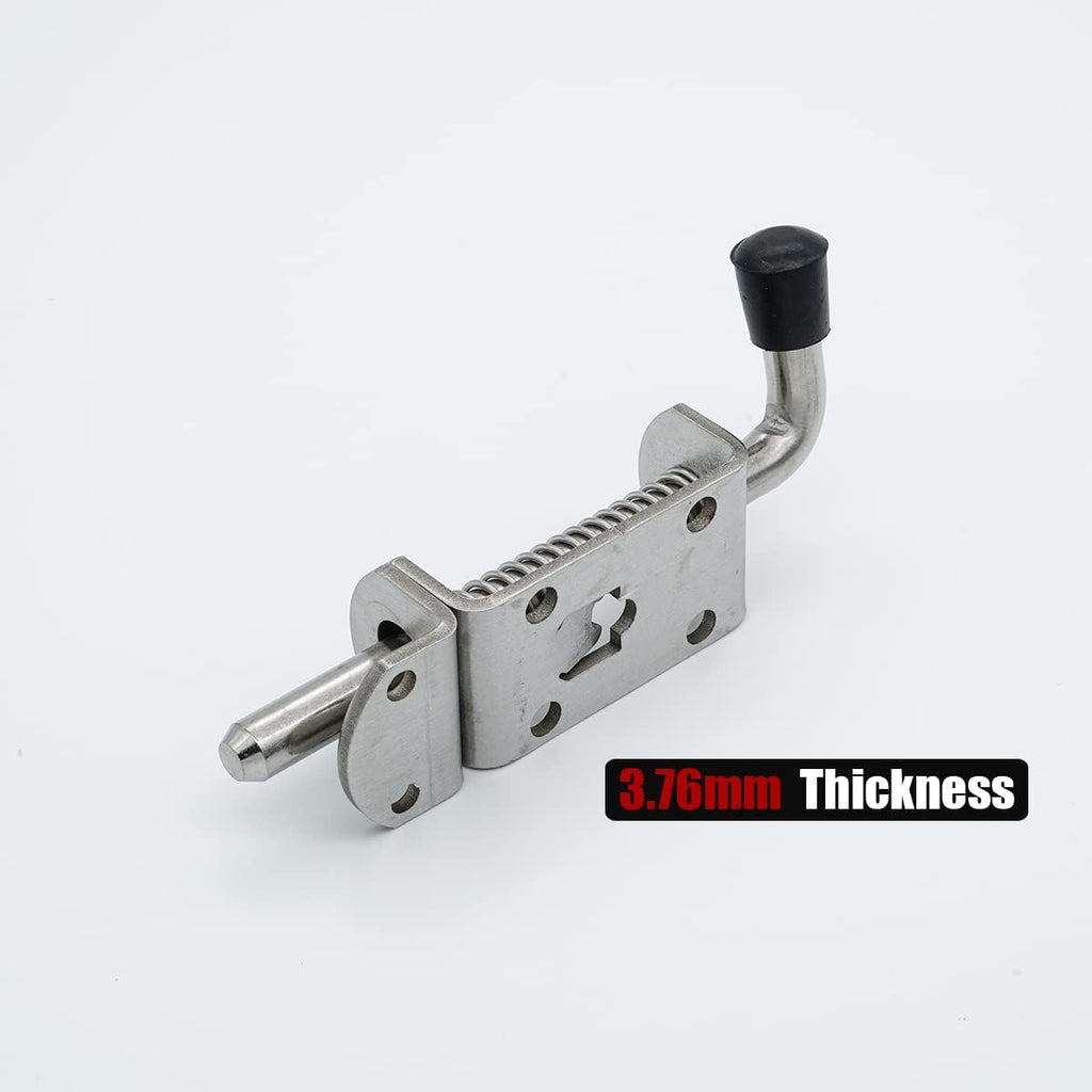 JQK Spring Loaded Barrel Bolt Latch, Heavy Duty 304 Stainless Steel Thickened 3mm Door Lock, 6.3 Inch Brushed Finished, HSB410-P2