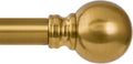 Modern Gold Curtain Rods for Windows 48 to 84 Inch 1" Diameter Adjustable Heavy Duty Brass Window Curtain Rod with Metal Finials for Living Room Bedroom Farmhouse Kitchen Outdoor