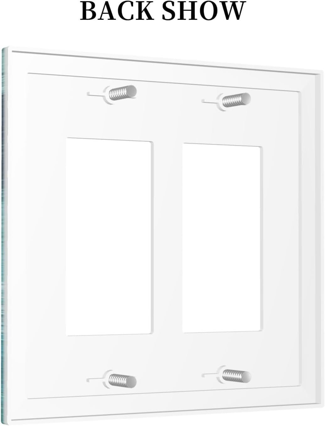 Decorative Outlet Covers Teal Blue Modern Geometric Abstract Turquoise Green 2 Gang Double GFCI Rocker Electrical Wall Panels Light Switch Cover Plate for living Room Bedroom Decor