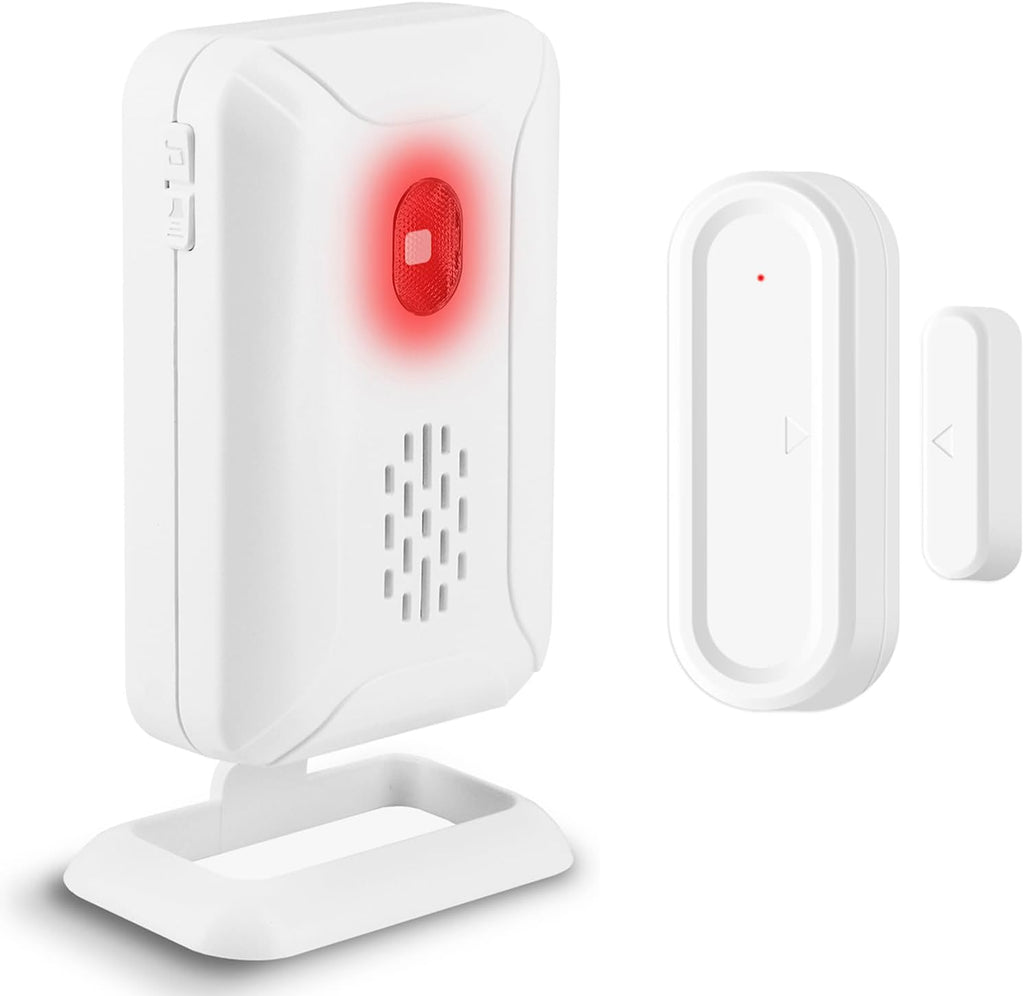 GREENCYCLE Door Chime, Wireless Door Open Chime, Door Open Contact Alarm Rechargeable, Door Sensor with Adjustable Volume, 600ft Range, 36 Chimes and Mute Mode LED Flashing, for Home/Office/Store
