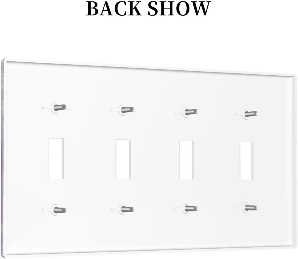 Light Switch Cover Plate Purple Daisy White Floral Butterfly Flowers Quad Toggle Wall Plates Decorative Switch Plates 4 Gang Outlet Covers Electrical Panel Cover Faceplate for Home Decor 4.5 X 8 IN