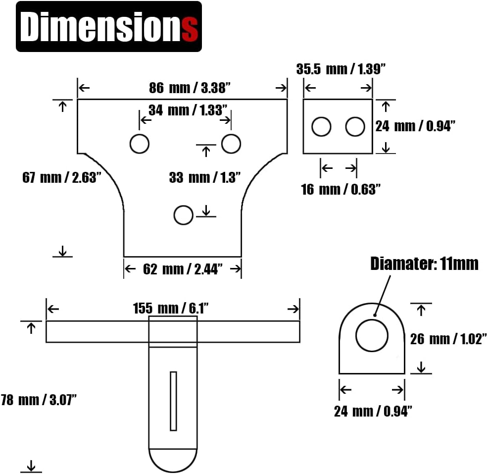 JQK Sliding Gate Latch 6 Inch, Thickening 304 Stainless Steel Barrel Bolt with Padlock Hole, Interior Door Latches Brushed Finish, 2 Pack