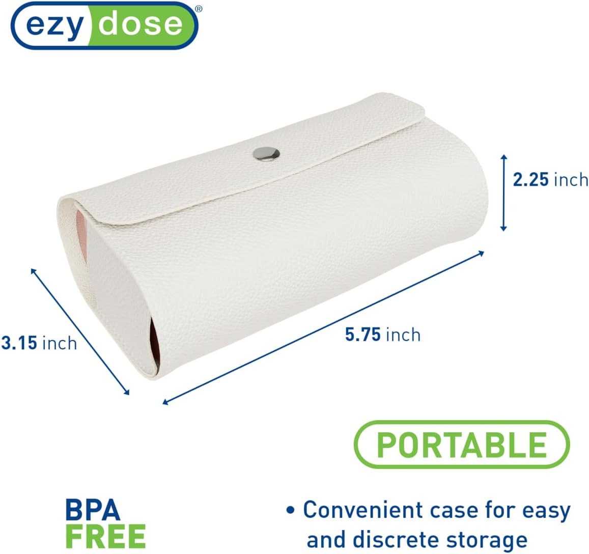 EZY DOSE Weekly (7-Day) AM/PM Pill Case, Medicine Planner, Vitamin Organizer, Pop-Out Compartments, 2 Times a Day, Rainbow Lids, Includes Cream Case, BPA Free