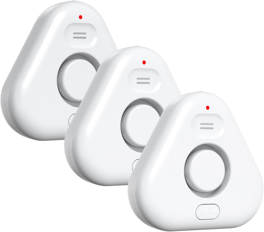 Stechro 3 Pack Water Leak Detector, 120dB Water Sensor Alarm, Water Leakage Detection Device for Home Basements Bathroom Kitchen Toilet Laundry