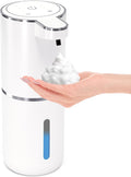 Automatic Foaming Soap Dispenser,Touchless Foam Soap Dispenser,12.8oz Rechargeabled Wall Mounted Smart for Bathroom and Kitchen Dish Soap,Easy for Toddlers(White)