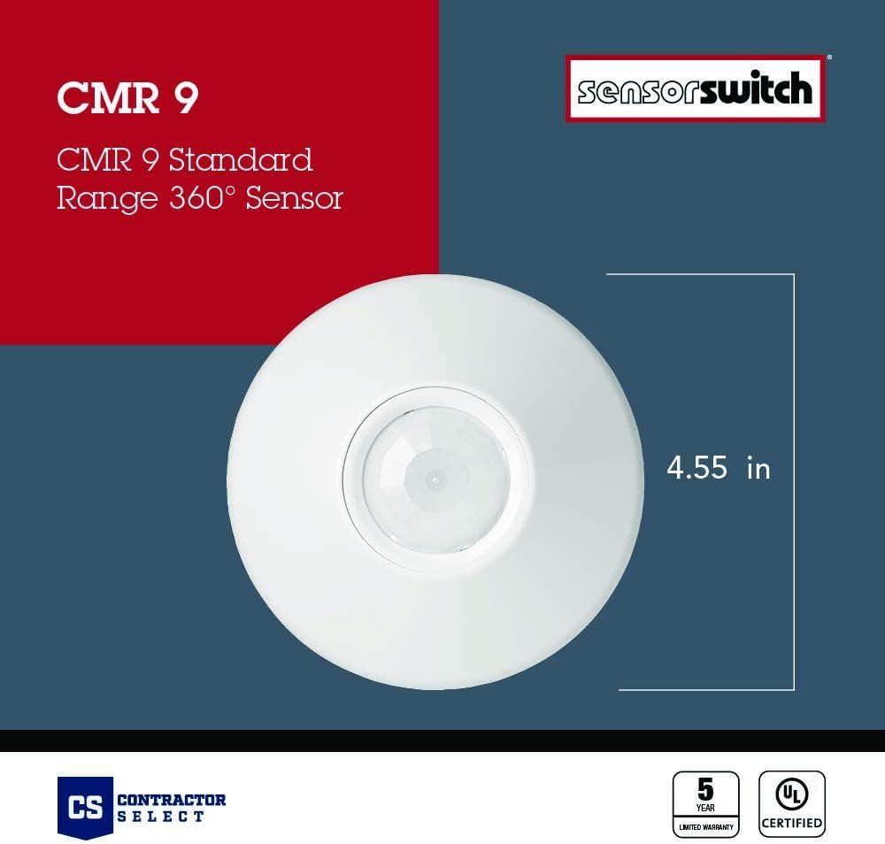 SensorSwitch Ceiling Motion Sensor, Passive Infrared PIR Occupancy Sensor, 360 Degrees Small Motion Detection, Indoor Use, Line Voltage, Standard Range