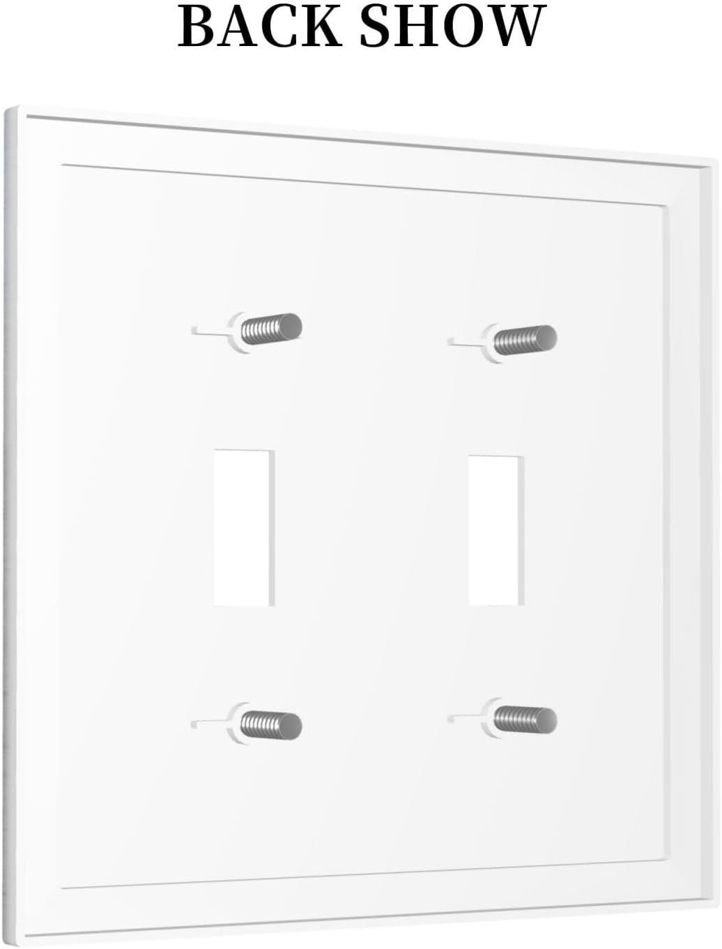 Rustic White Grey Wood Grain Decorative Switch Plates 2 Gang Double Toggle Outlet Light Switch Cover Wall Plate Electrical Faceplate for Bedroom Bathroom Decor