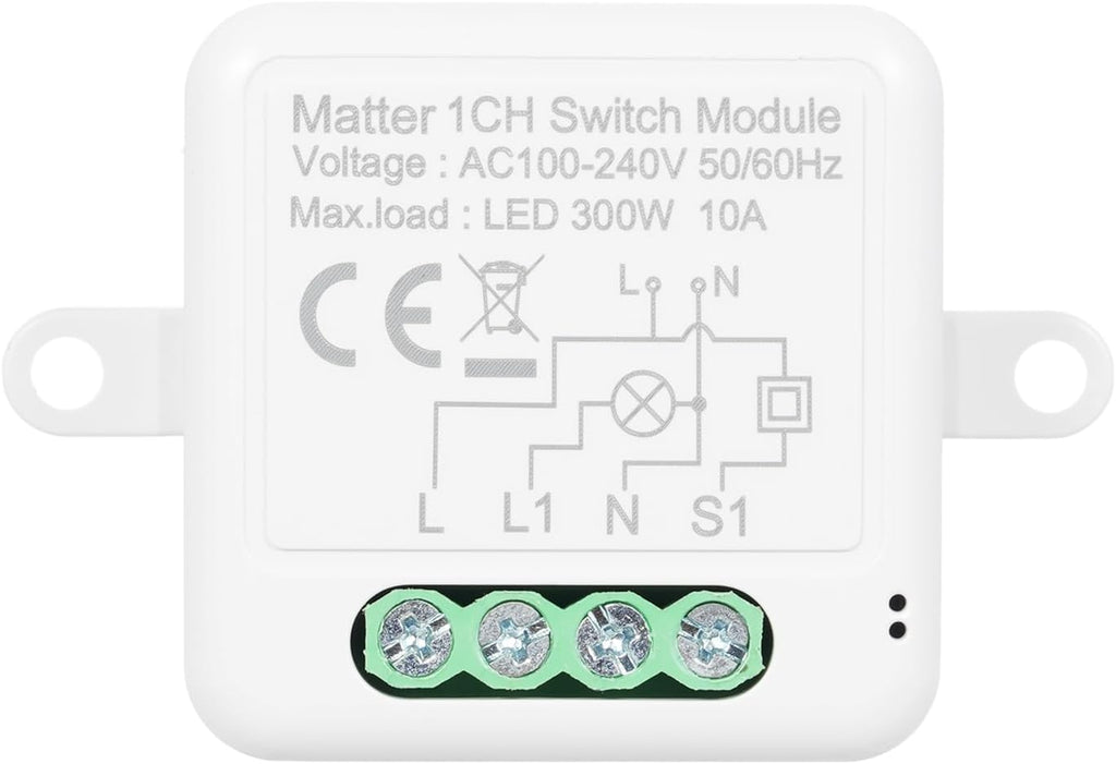 1CH Matter Mini Smart WiFi Switch Module DIY Smart Relay Switch Module 10A Switch for Smart Home Automation Compatible with Home Pod//Assistant/
