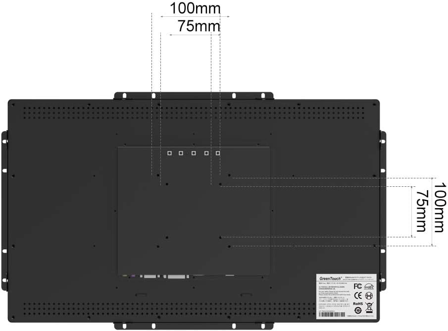 GreenTouch 15.6 Inch 10 Points Open Frame Touch Display, Industrial PCAP Touchscreen Monitor, VGA+HDMI+DVI Port - 16:9
