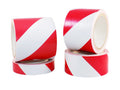 GGR Supplies SST-618C Red & White Hazard Warning Safety Stripe Tape: 6" in. Wide x 18 yds.