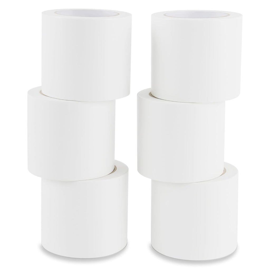 Lichamp 6 Rolls Vinyl Tape, Premium Safety Marking and Traffic Floor Marking Tape, Bundling, Social Distancing, 4 Inch x 36 Yards per Roll, 216 Total Yards, White