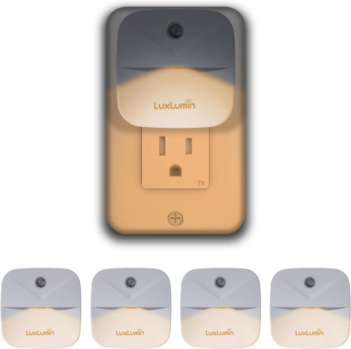 LED Night Light Plug into Wall with Smart Dusk to Dawn Sensor, Automatically Turn on and Off,Night Light for Kids,Bedroom,Bathroom,Stairs,Warm White, 4 Packs