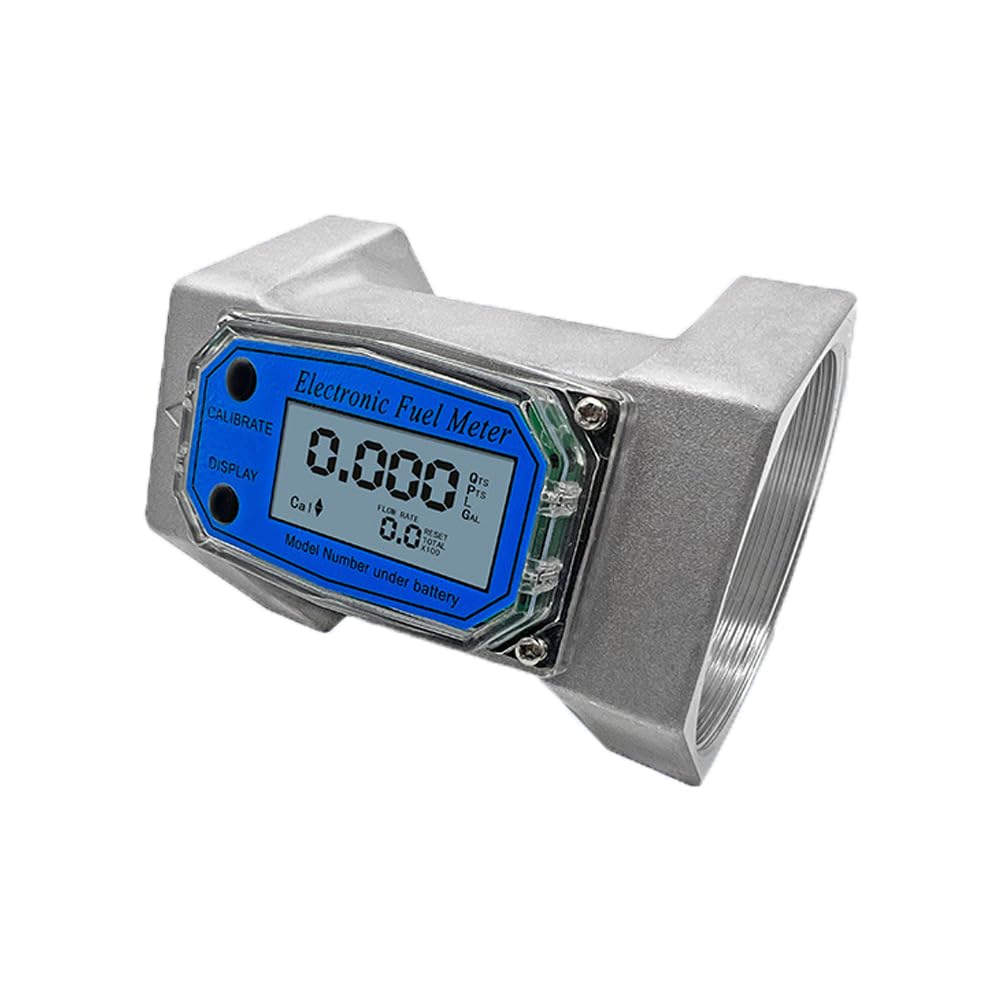 3 inch Turbine Flow Meter,Fuel Flow Meter with LCD Display,Flow Meter ±1% Accuracy for Measure Diesel Kerosene and Water Flows