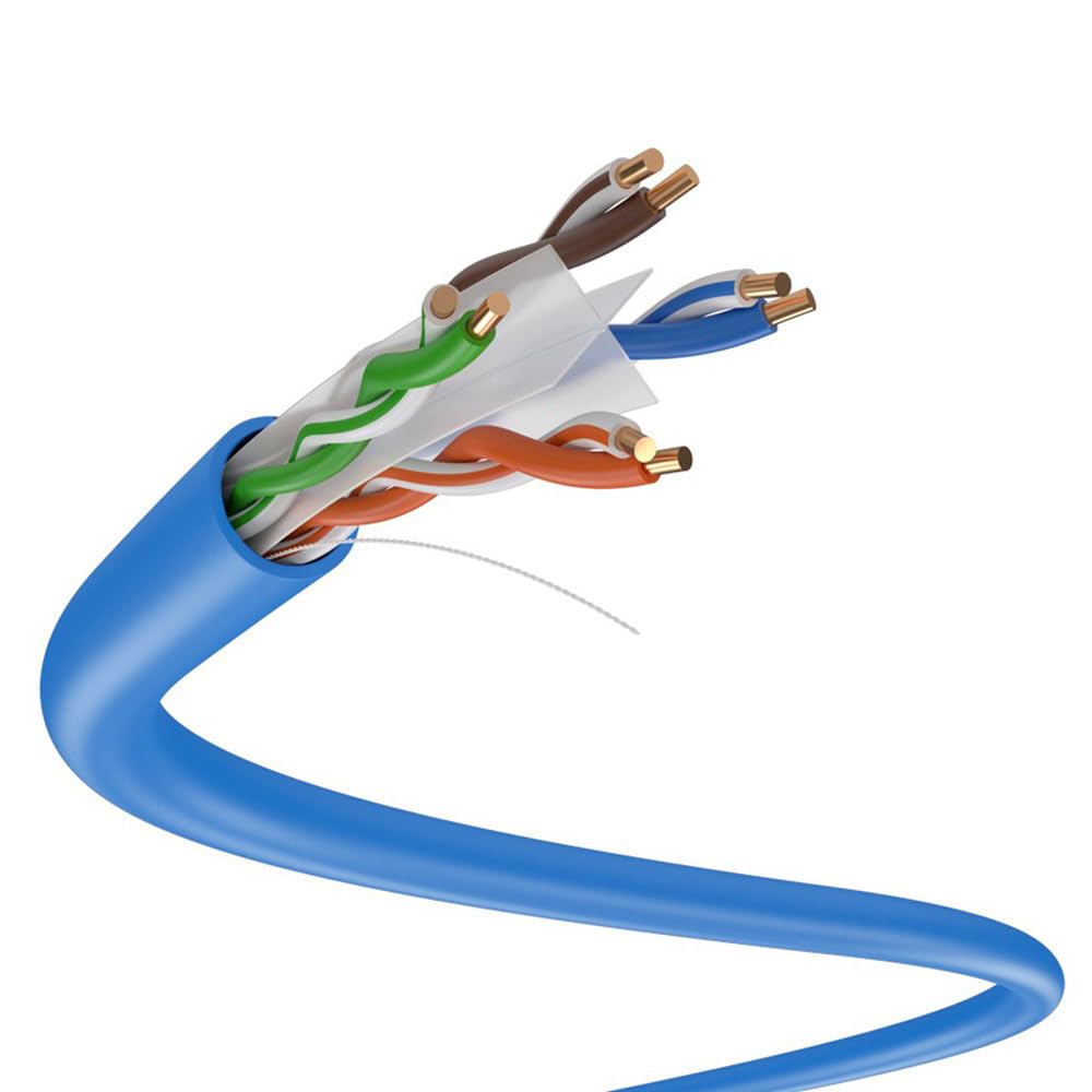 Dripstone CAT6 Direct Burial Ethernet Cable – 23AWG Solid CCA UTP, Waterproof HDPE Insulated, Polyethylene (PE) Jacket for Indoor/Outdoor Installations (Blue - 1000ft)