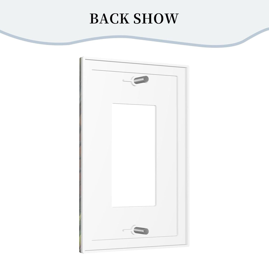 Library With A Lot Of Books Single Decora Outlet Wall Plate 1 Gang Rocker Decorative Switchplate Faceplate GFCI Light Switch Covers for Home Living Decor