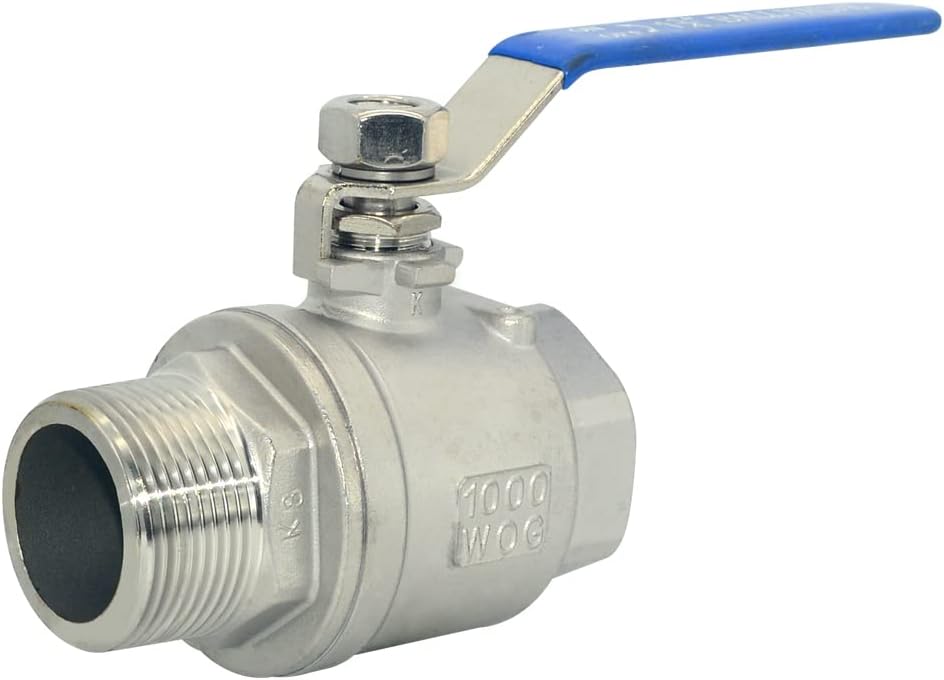 DAN SPEED 1-1/4 Inch Male x Female NPT Ball Valve S304 Stainless Steel,Full Port Heavy Duty for Water, Oil, and Gas,1000WOG (1-1/4 inch)