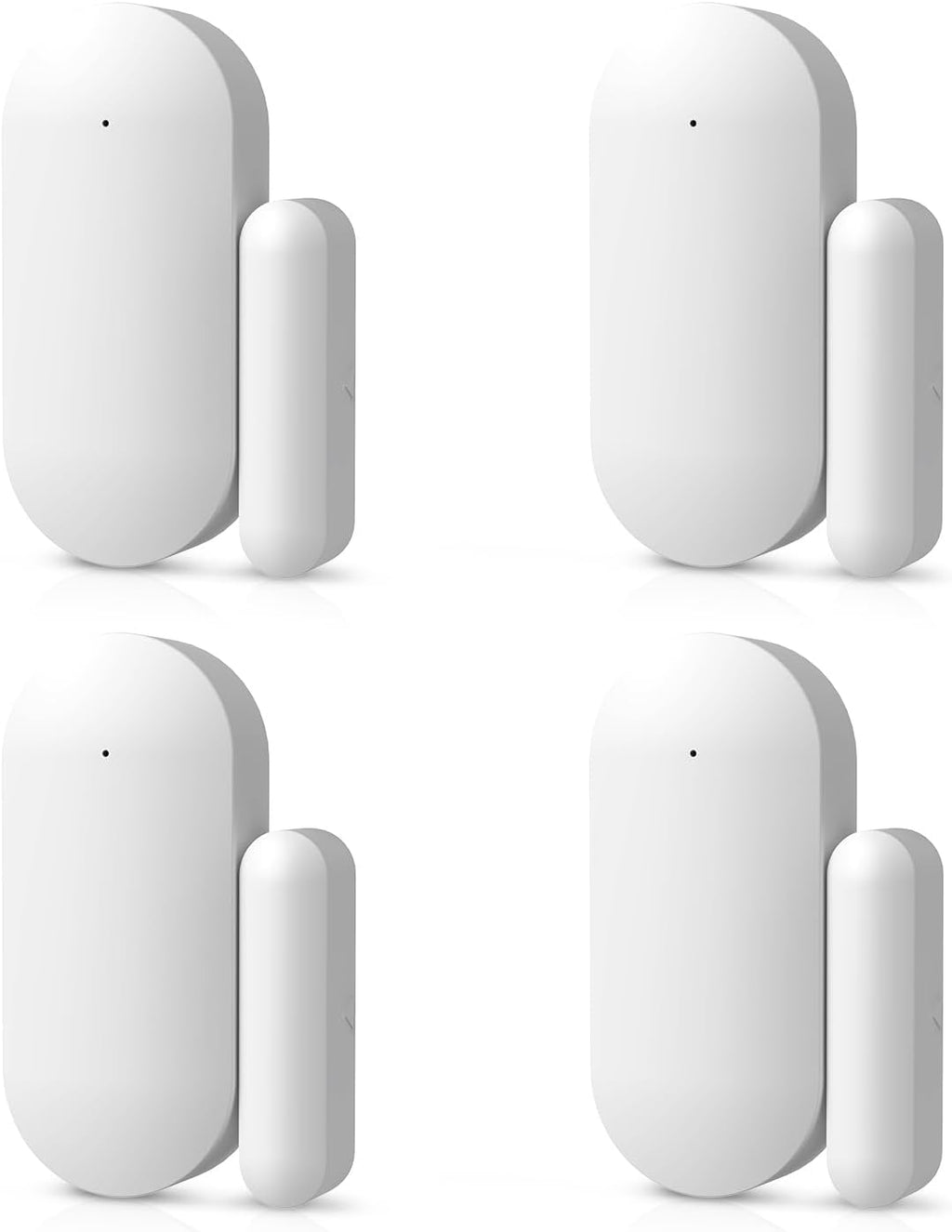 Door Alarm Window Sensors, Door Open Alarm Long Battery Life Wireless for Security Real-Time Notification WiFi Contact Sensor App Control No Monthly Fee, White (4-Pack)