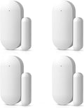 Door Alarm Window Sensors, Door Open Alarm Long Battery Life Wireless for Security Real-Time Notification WiFi Contact Sensor App Control No Monthly Fee, White (4-Pack)