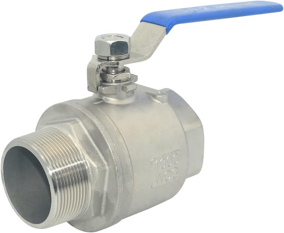 DAN SPEED 2 Inch Male x Female NPT Ball Valve S304 Stainless Steel,Full Port Heavy Duty for Water, Oil, and Gas,1000WOG (2 inch)