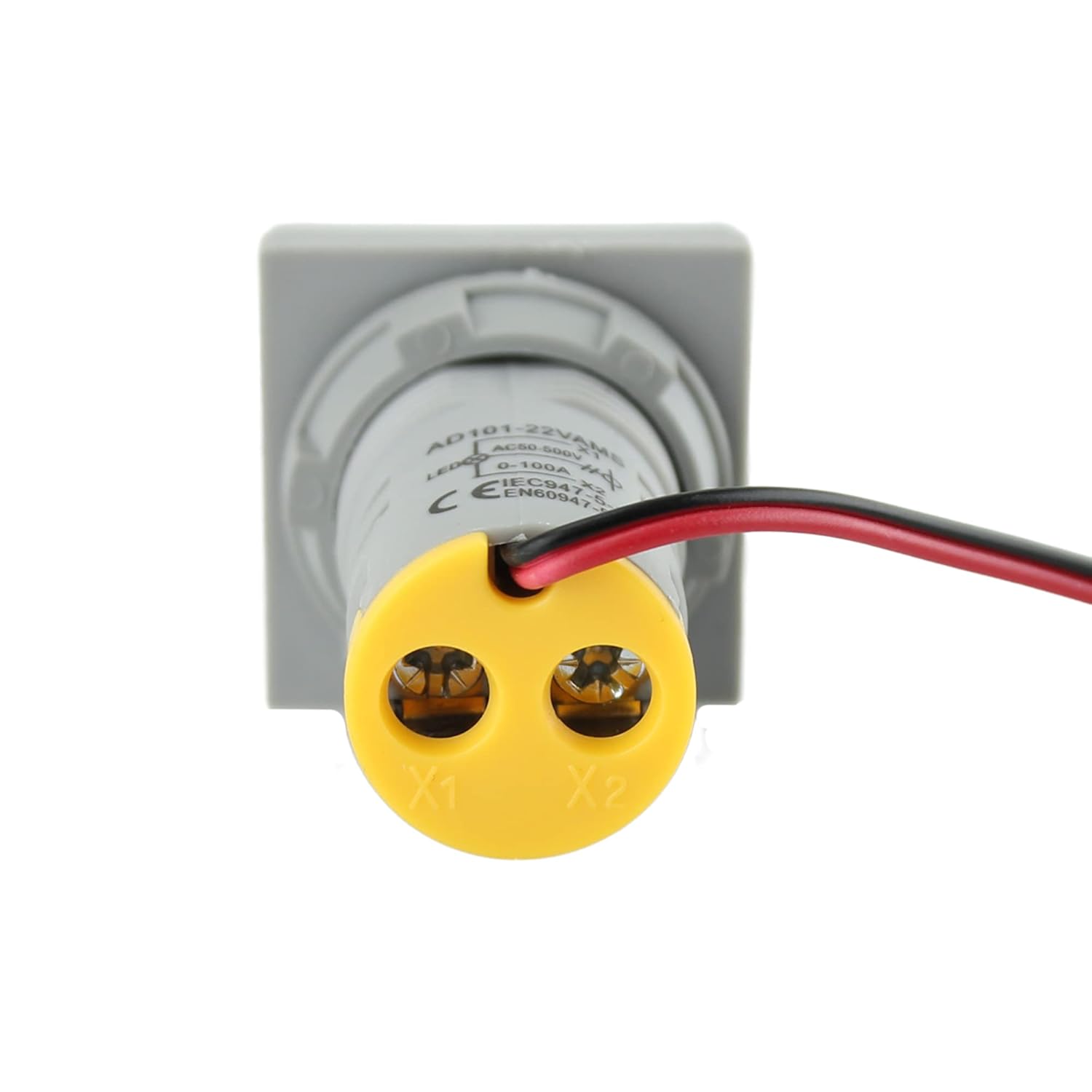 LED Voltage Display Panel Mount Volt Amp Meter, AD101-22VAMS 22mm Square Voltmeter and Ammeter, AC50-500V Voltage and 0-100A Current Meter, Yellow (3 Pack)