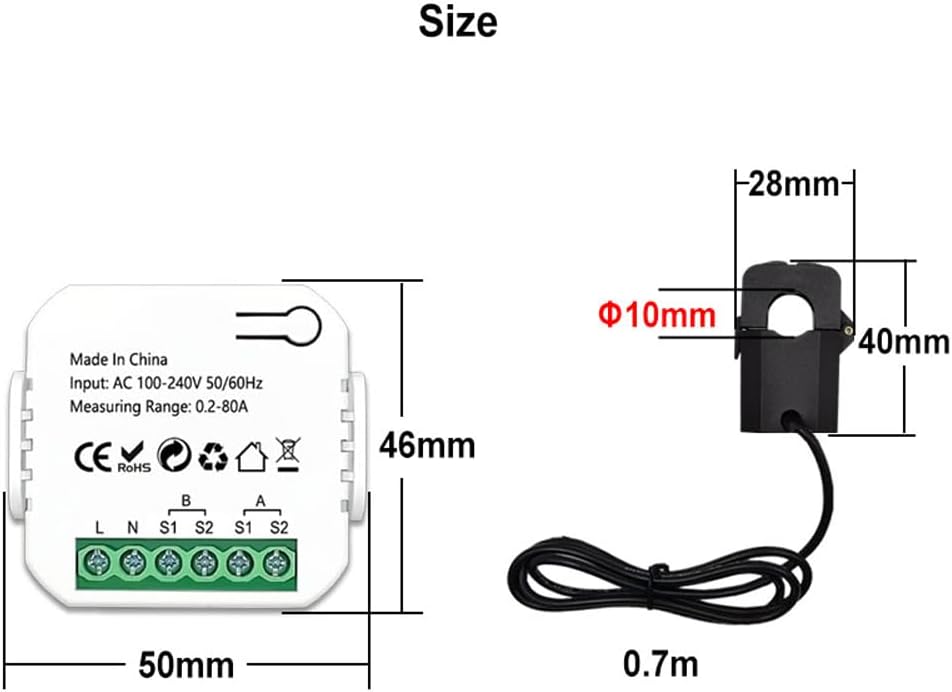 WiFi Intelligent Energy Meter Solar PV System Power Production Consumption Bidirectional Monitoring Meter Mobilephone APP Control Power Monitor with CT