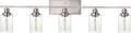 40-Inches Length Bathroom Vanity Lighting Fixtures Over Mirror in Brushed Nickel, 5-Lights Industrial Sconce Wall Lamp with Seeded Glass Shades