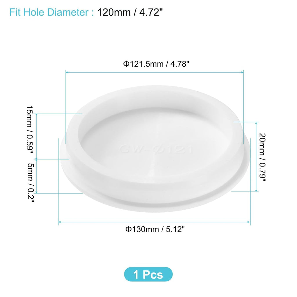 uxcell 1Pcs Silicone Hole Plug, Waterproof Round Rubber Stoppers Bottle Seal Plugs Tube Pipe End Caps for 120mm/4.72" Hole for Bathtub Bottle, White