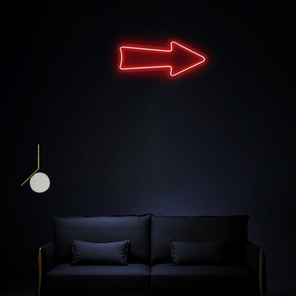 Arrow Neon Sign for Directions, Business Backdrop, Arrow LED Light Signs, Direction Neon Signs, Directional Lights Sign, Door arrow Neon Sign, Entrance Direction Sign Dimmable.Size:12inch-USB