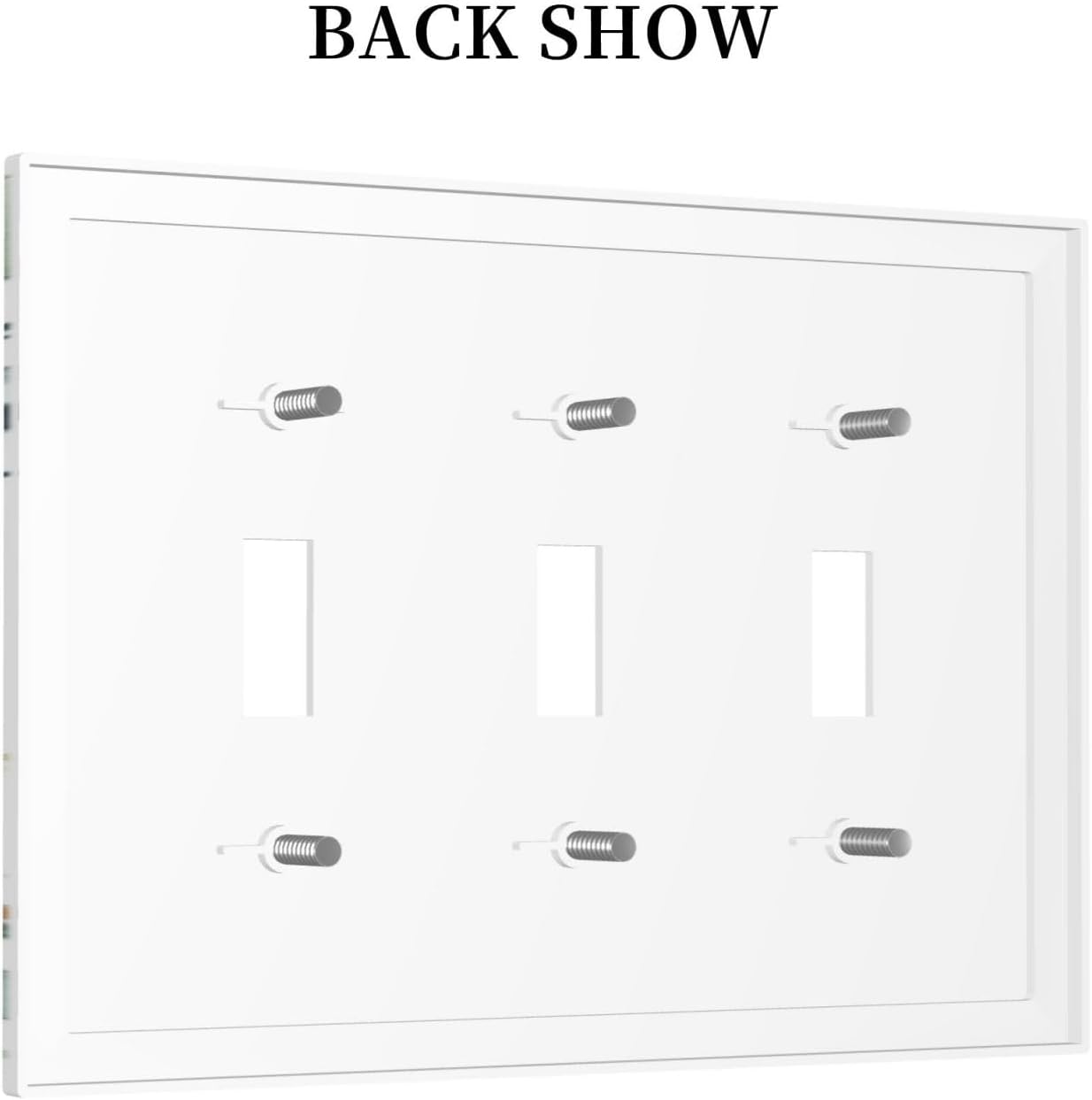 Decorative Light Switch Cover Plate Eucalyptus Leaf Geen Sage Leaves 3 Gang Wall Plates for Electrical Outlets Triple Toggle Switch Plate Covers Outlet Covers Faceplate for Bedroom Home Decor
