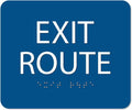 ALPHA DOG ADA SIGNS - Exit Route Sign with Braille for Your Business, 5x6 Inch, ADA Compliant, Indoor or Outdoor, Easy Installation, Made in the USA, Blue