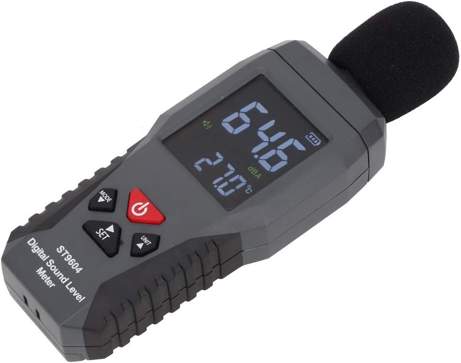 Smart Sensor Sound Level Meter Logger 30-130dB Noise Measurement Digital Audio Level Meter for Factories, Offices, Homes, Construction Sites Precise