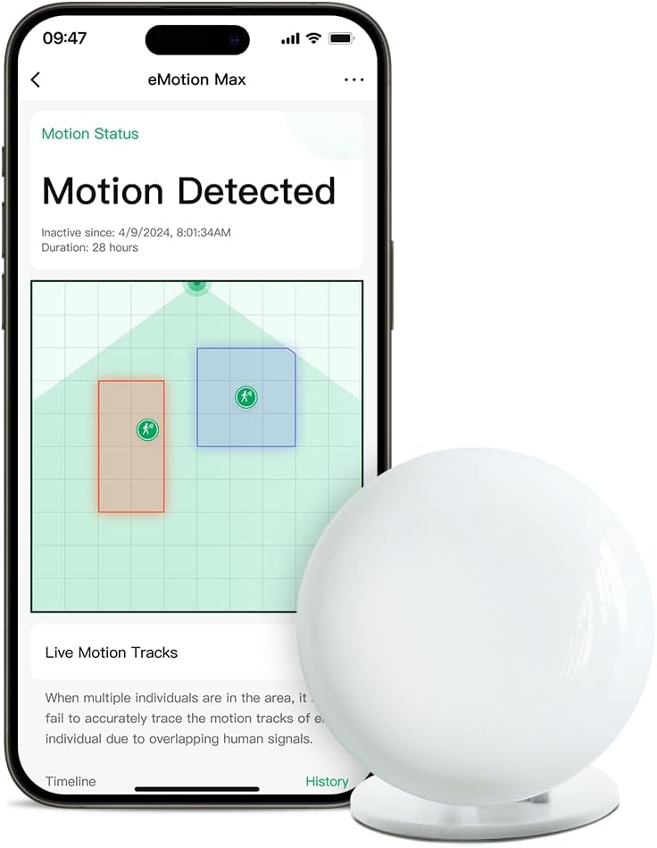 Emotion Max Presence Sensor, 60GHz mmWave Radar WiFi Smart Motion Sensor, IR Blaster, Light Sensor, Motion2MQTT Home Assistant, Compatible with Alexa and Google Home