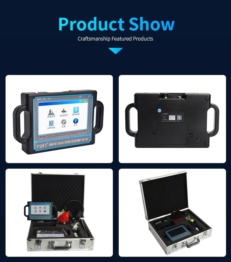 PQWT CL400 Water Leak Detectors for Home and Outside Wall Water Pipe Detector Acoustic Pipeline Leakage Detection Kit Professional Sensor Noise Reduce Headphone LCD Touchscreen Carry Case 4 Meters