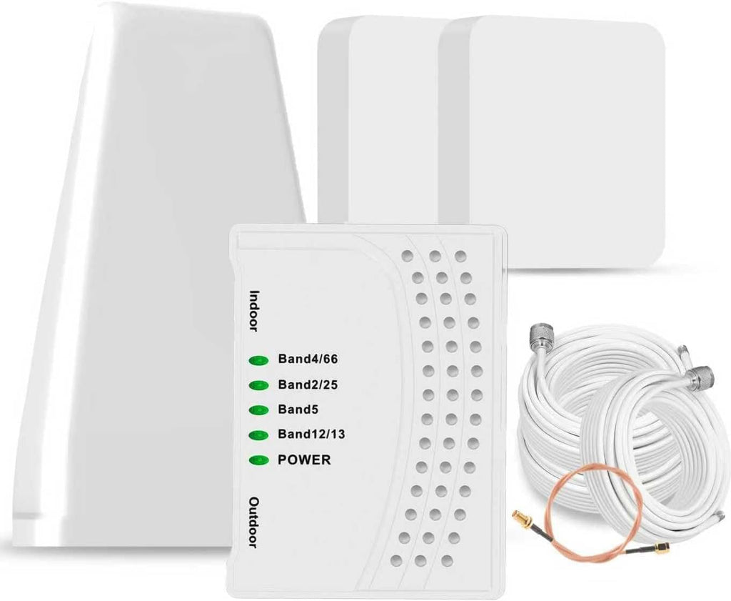 Cell Phone Booster for Home, Up to 7000Sq. Ft,Cell Phone Signal Booster for Rural Area with 2 Indoor Panel Antennas,Boosts 5G 4G LTE for Home (White)