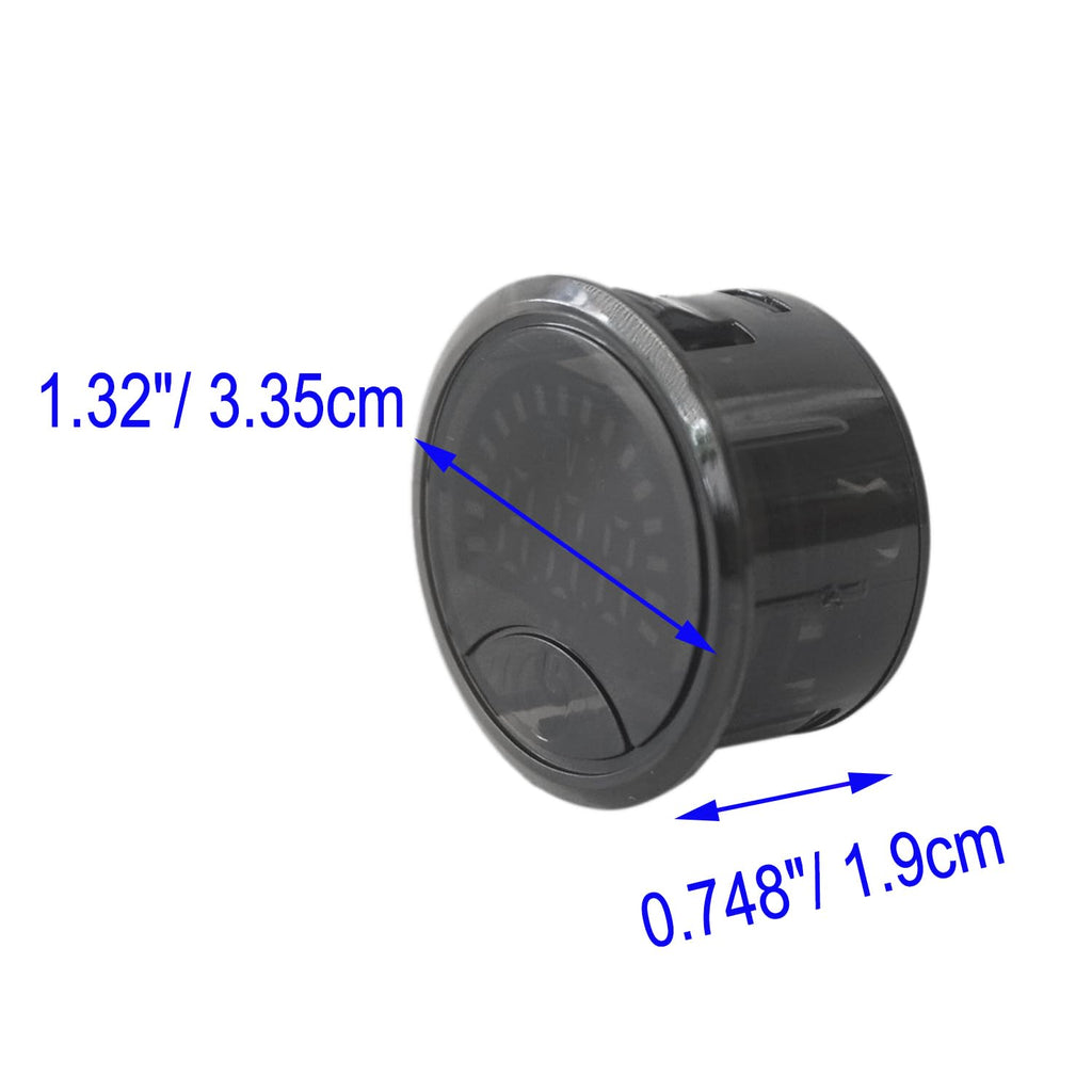 Battery Meter with LED Display, DC 7-100V Voltage Capacity Tester, 12V Digital Round Battery Monitor for Car, Golf Cart, RV, Truck, Boat, Motorcycle, Small Size