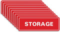 Standard STORAGE Door/Wall Sign -Red - Small (10 Pack)