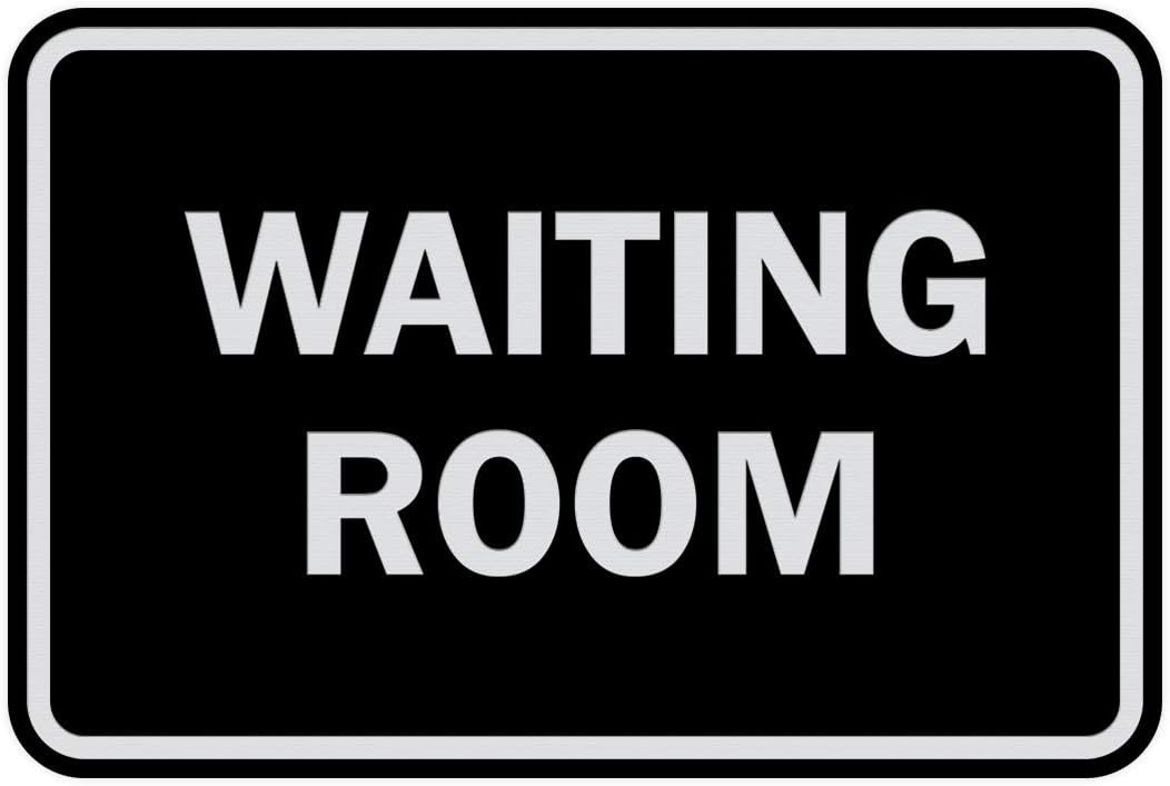 Signs ByLITA Classic Framed Waiting Room (Black/Silver) - Small 2 Pack