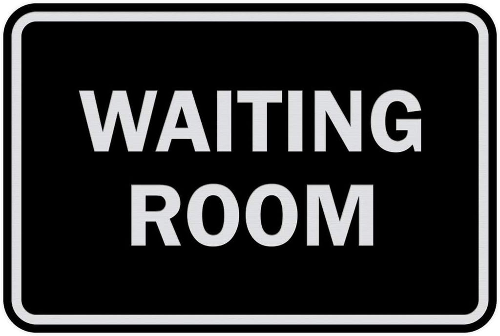 Signs ByLITA Classic Framed Waiting Room (Black/Silver) - Large 2 Pack